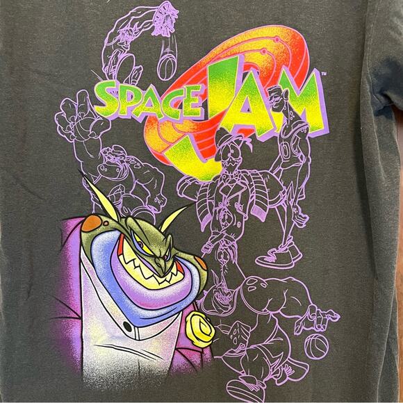 NWT Mitchell & Ness x Space‎ Jam Swackhammer Prospects Wash Grey T-Shirt Medium - Picture 4 of 9